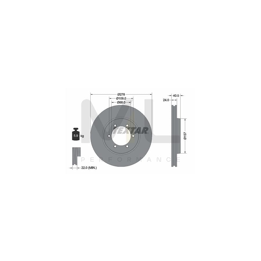 TEXTAR 92138400 Brake Disc Internally Vented, without wheel hub, without wheel studs | ML Performance Car Parts