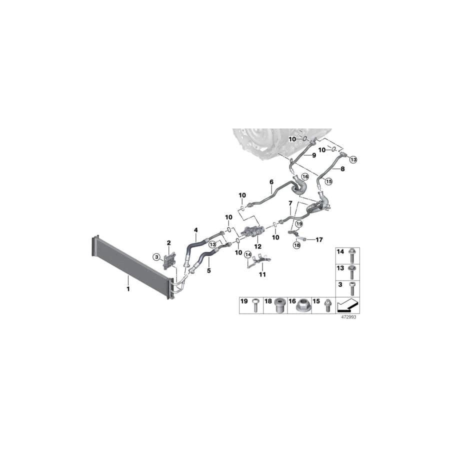 Genuine BMW 17228602393 G12 Transmission Oil Cooler Line, Flow (Inc. M760iX & M760LiX) | ML Performance UK Car Parts