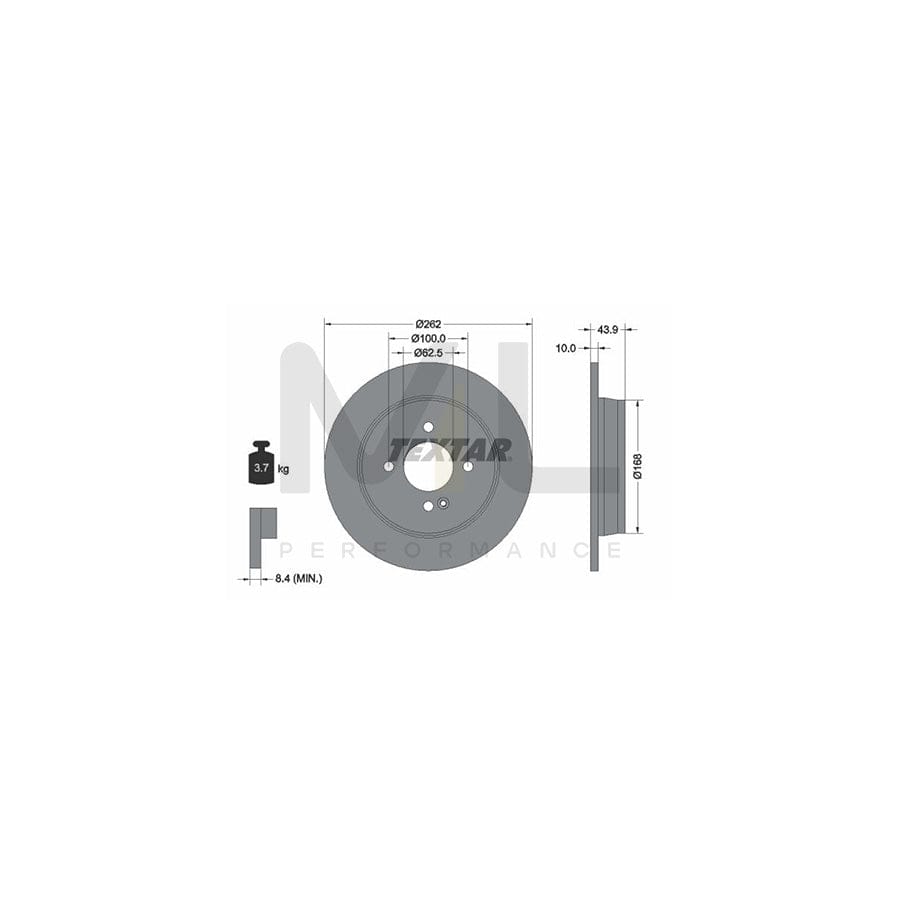 TEXTAR PRO 92242203 Brake Disc Solid, Coated, without wheel hub, without wheel studs | ML Performance Car Parts