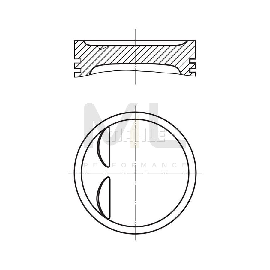 MAHLE ORIGINAL 081 PI 00110 002 Piston 77,50 mm, with piston rings, without cooling duct | ML Performance Car Parts