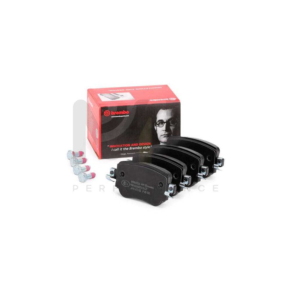 Brembo P 85 135 Brake Pad Set Excl. Wear Warning Contact, With Brake Caliper Screws | ML Performance Car Parts