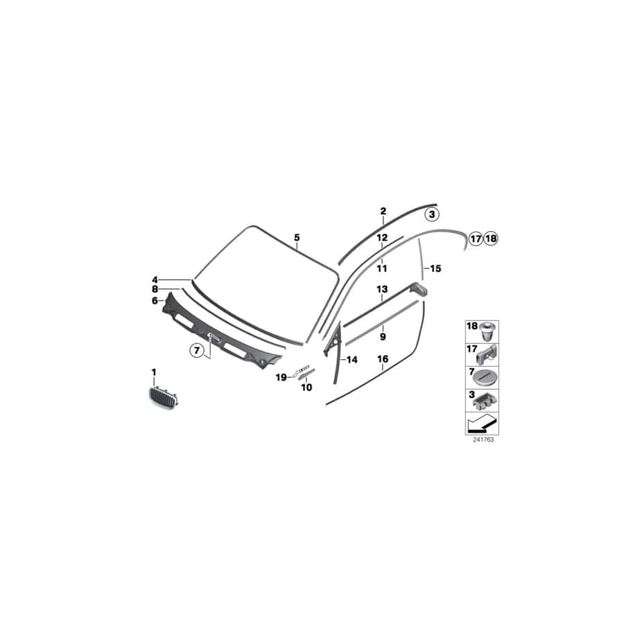 Genuine BMW 51767164949 E81 E82 Left Roof Frame Gasket (Inc. 128i, 116i 1.6 & 120i) | ML Performance UK Car Parts