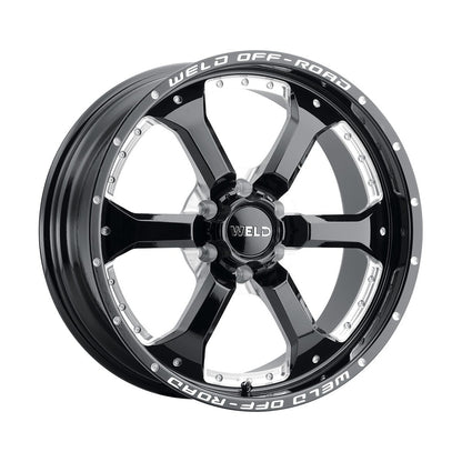 Weld W12509089575 Granada Six W125 Wheel 20x9 6x135 ET20 BS5.75 Gloss Black MIL