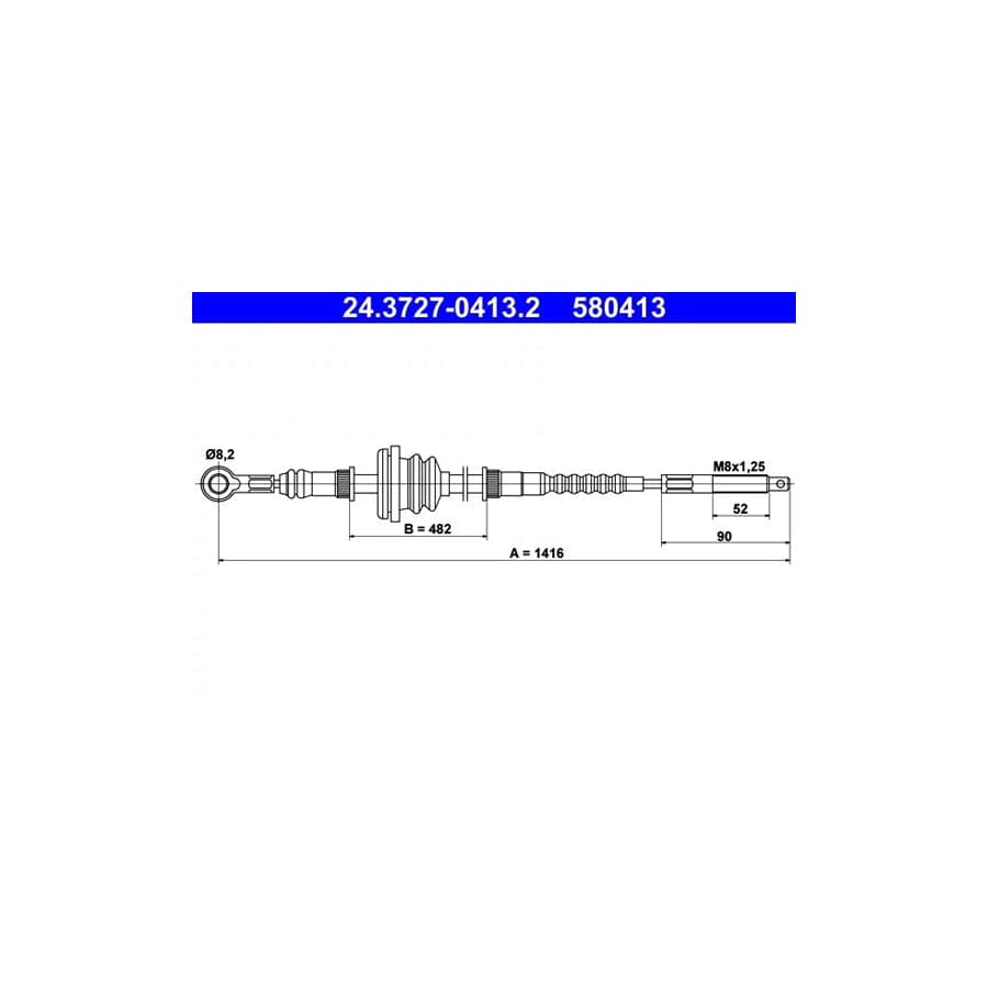 ATE 24.3727-0413.2 Hand Brake Cable Suitable For Mercedes-Benz 100