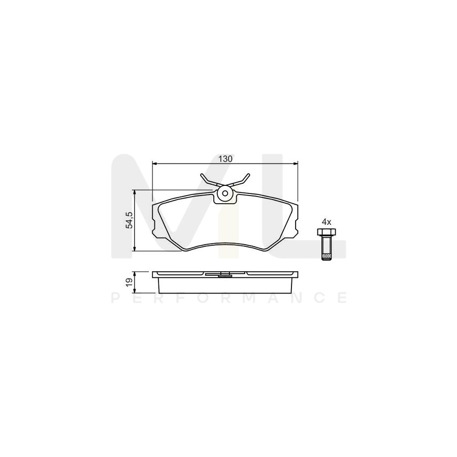 Bosch 0986460941 Brake Pad Set With Anti-Squeak Plate, With Bolts/Screws, With Mounting Manual BP511 | ML Performance Car Parts