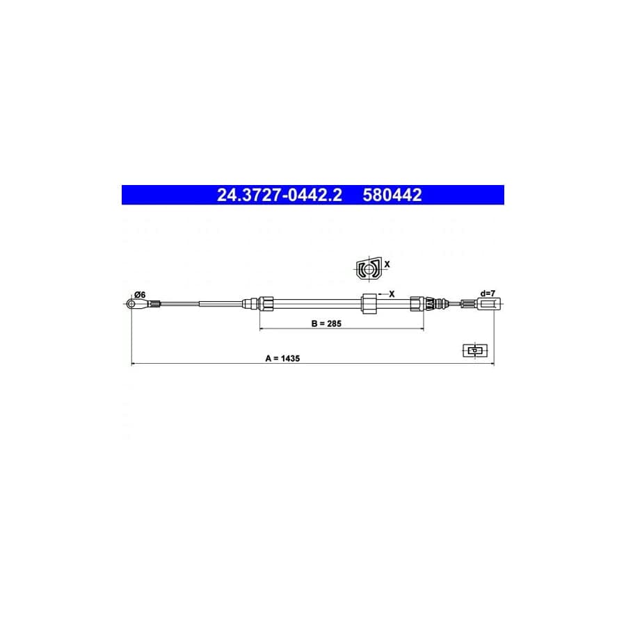 ATE 24.3727-0442.2 Hand Brake Cable