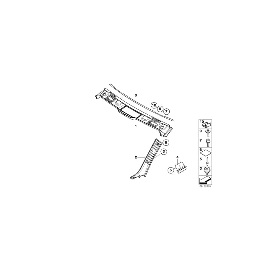 Genuine BMW 51437129311 E93 Left Column A Cover (Inc. 325d, 330d & 325i) | ML Performance UK Car Parts