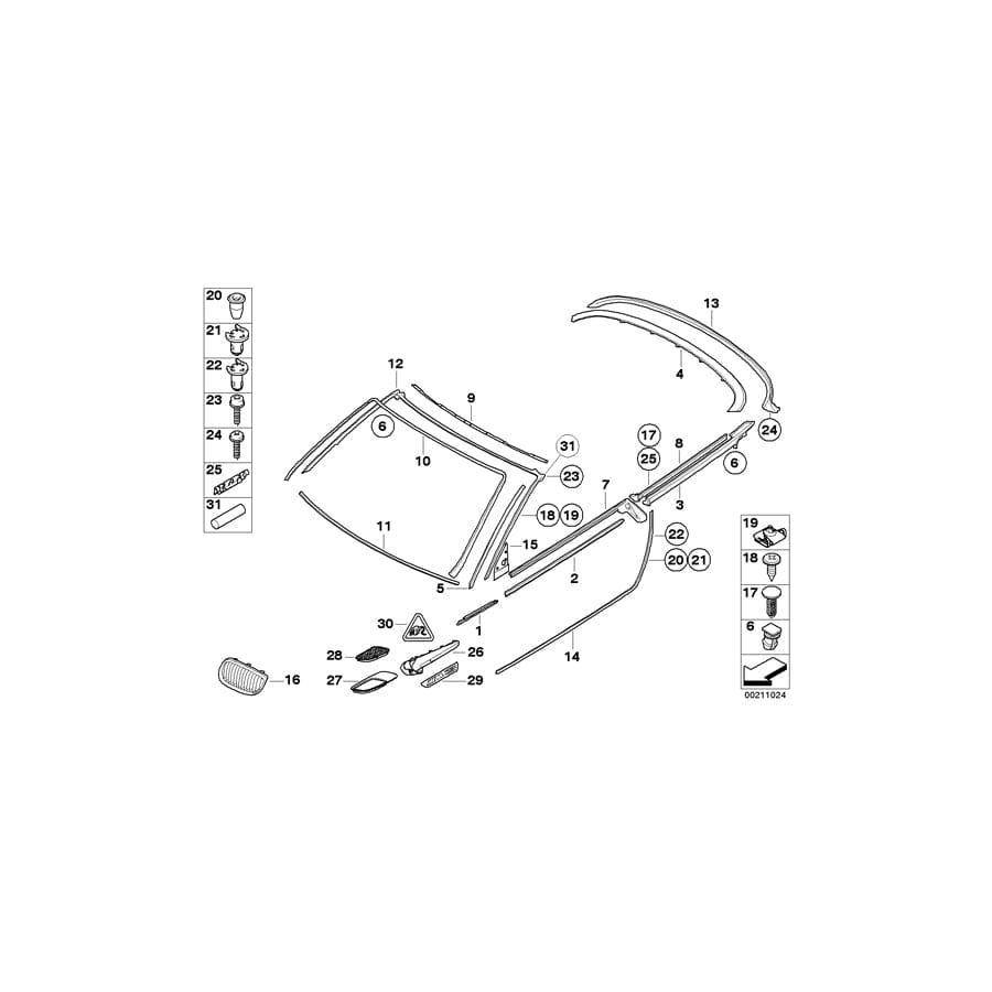 Genuine BMW 51767119100 E93 Strip, Column A Right ALU MATT (Inc. M3, 320d & 335is) | ML Performance UK Car Parts