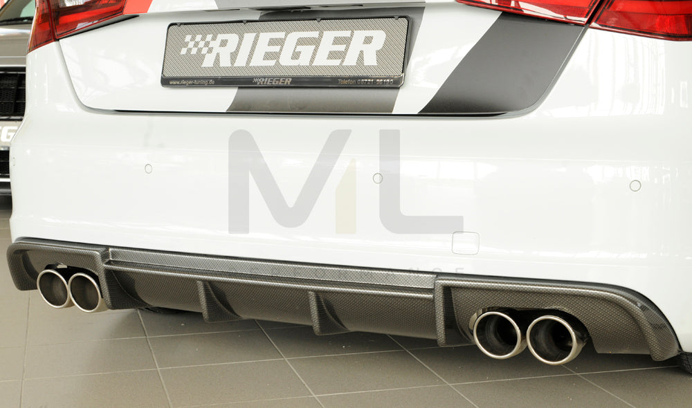 Rieger 00099372 Audi 8V S3 Rear Diffuser 2 | ML Performance UK Car Parts