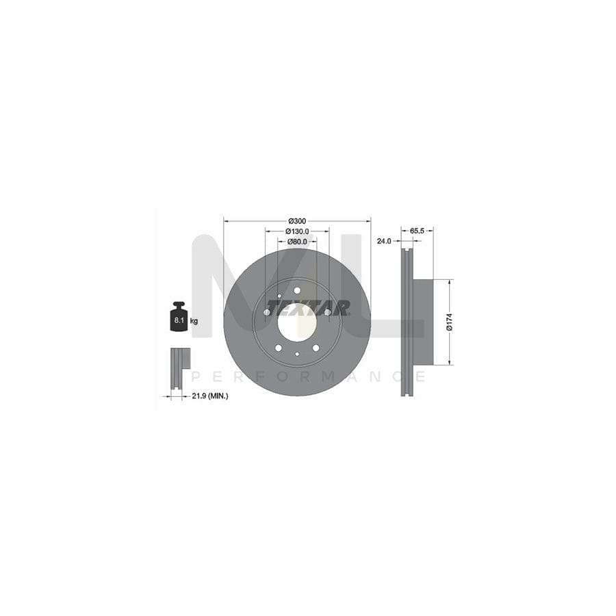 TEXTAR 92116700 Brake Disc Internally Vented, without wheel hub, without wheel studs | ML Performance Car Parts