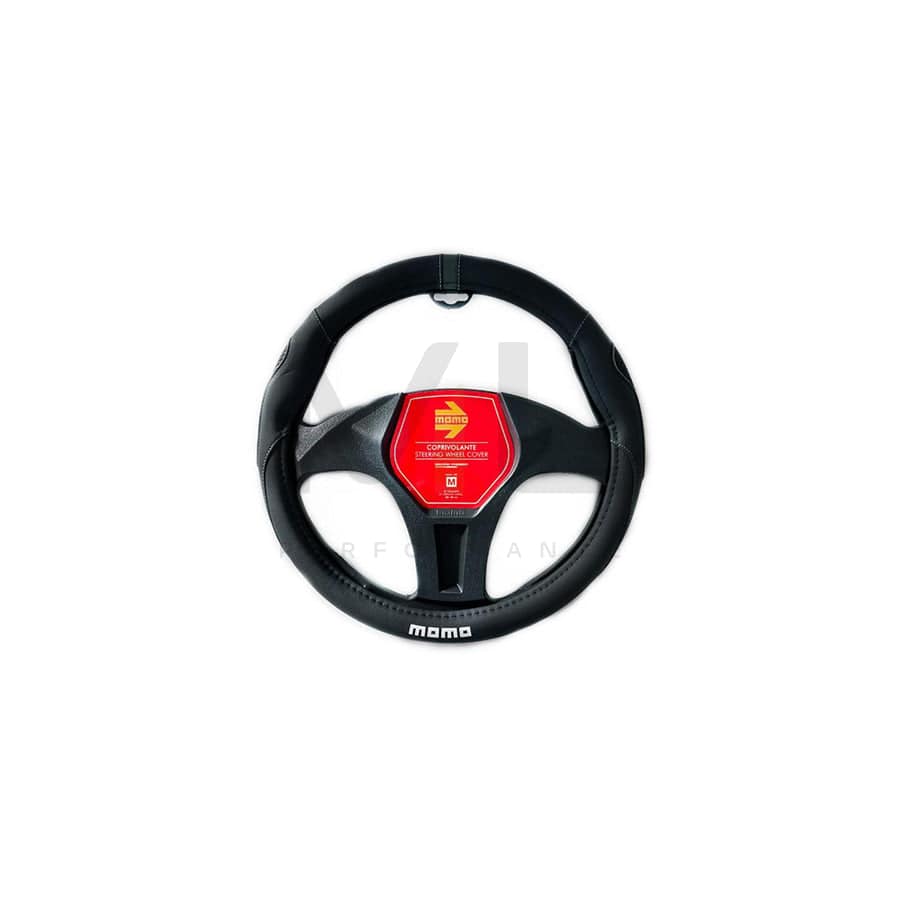 Momo SUPERGRIP SWC014BG Steering wheel cover Black/Grey, Ø: 38-39cm, PVC | ML Performance Car Parts