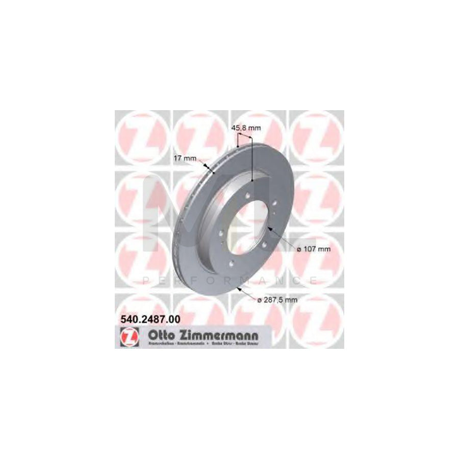 ZIMMERMANN 540.2487.00 Brake Disc for SUZUKI VITARA Internally Vented | ML Performance Car Parts