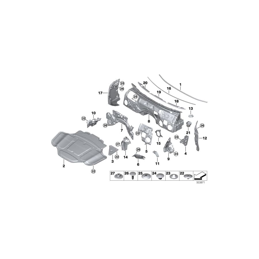 Genuine BMW 51487435737 G15 G14 F91 Noise Insulation, A-Pillar Lower Right LHD (Inc. M8, 840i & 840dX) | ML Performance UK Car Parts