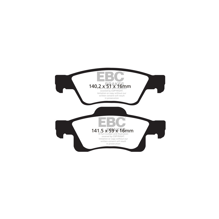 EBC DP1872 Dodge Jeep Ultimax Rear Brake Pads - ATE Caliper (Inc. Durango & Grand Cherokee) 2 | ML Performance UK Car Parts