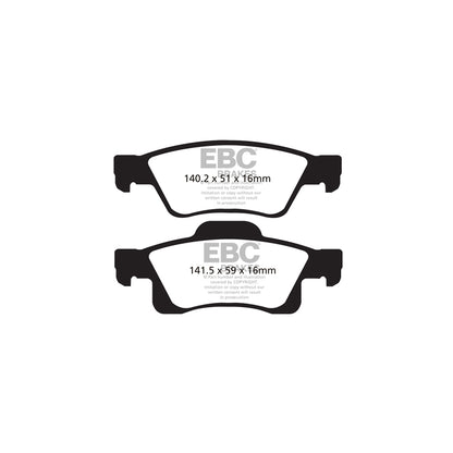 EBC DP1872 Dodge Jeep Ultimax Rear Brake Pads - ATE Caliper (Inc. Durango & Grand Cherokee) 2 | ML Performance UK Car Parts