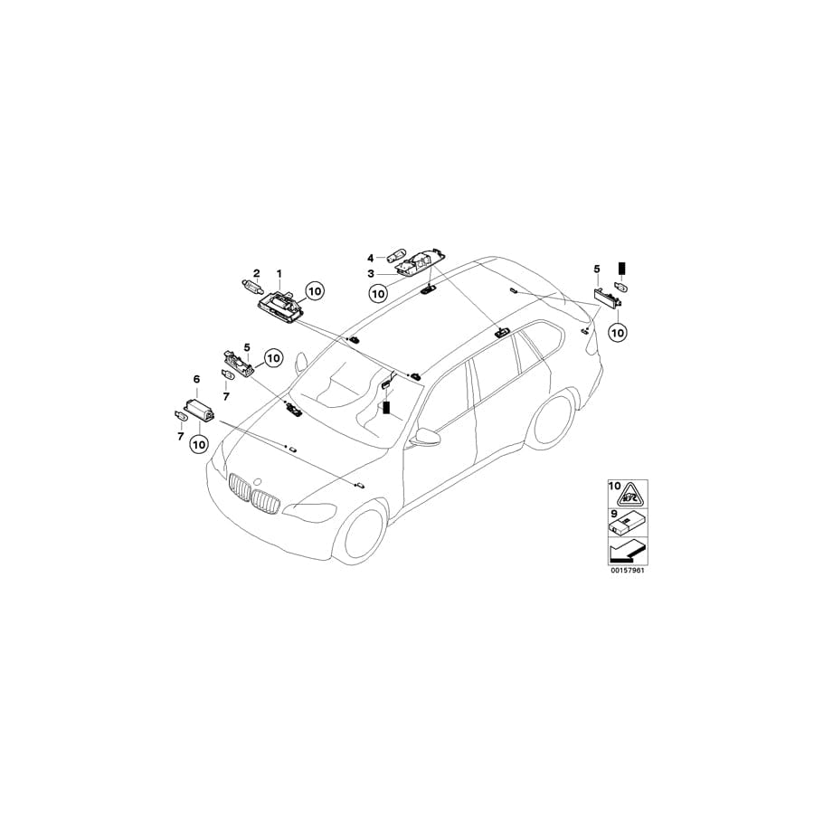 Genuine BMW 63316973626 E70 Interior Light, Rear SAVANNENBEIGE (Inc. X5) | ML Performance UK Car Parts