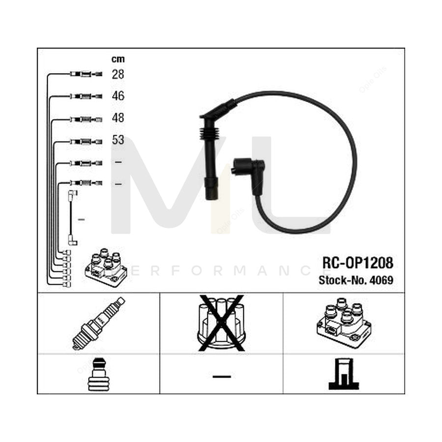 NGK Ignition Cable Kit RC-OP1208 (NGK4069) | ML Car Parts UK | ML Performance