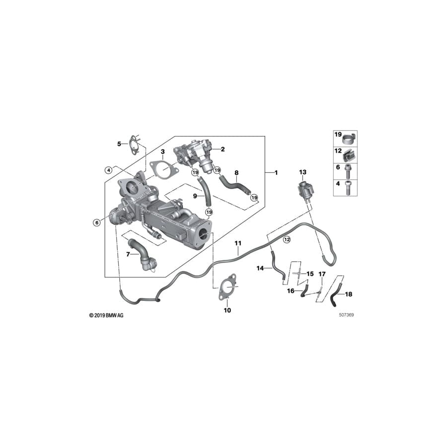 Genuine BMW 11718580455 G32 G02 G01 Hose, Egr Cooler-Egr Valve RÜCKLAUF (Inc. 318d, 620dX & 620d) | ML Performance UK Car Parts