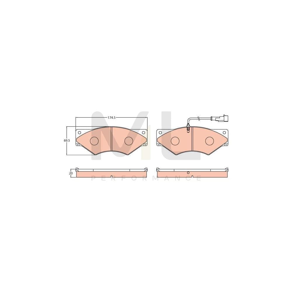 TRW Gdb5063 Brake Pad Set For Iveco Daily Incl. Wear Warning Contact | ML Performance Car Parts