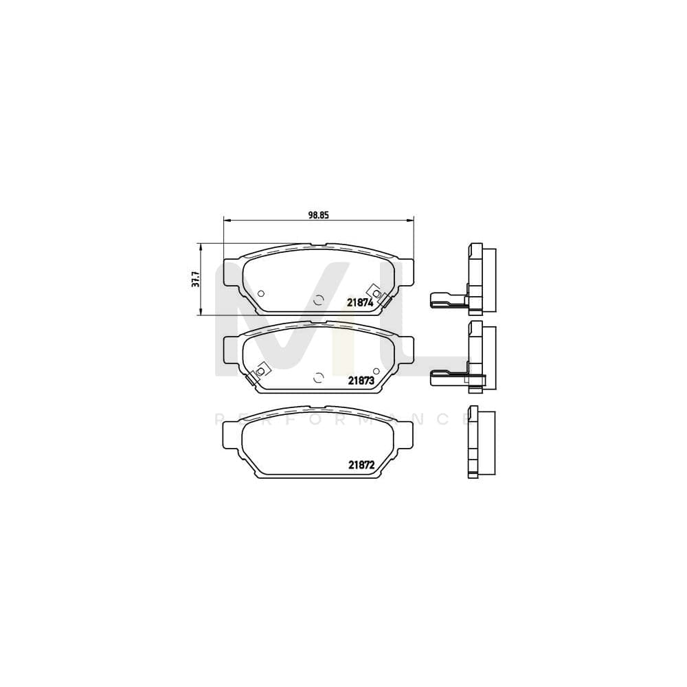 Brembo P 54 016 Brake Pad Set With Acoustic Wear Warning | ML Performance Car Parts