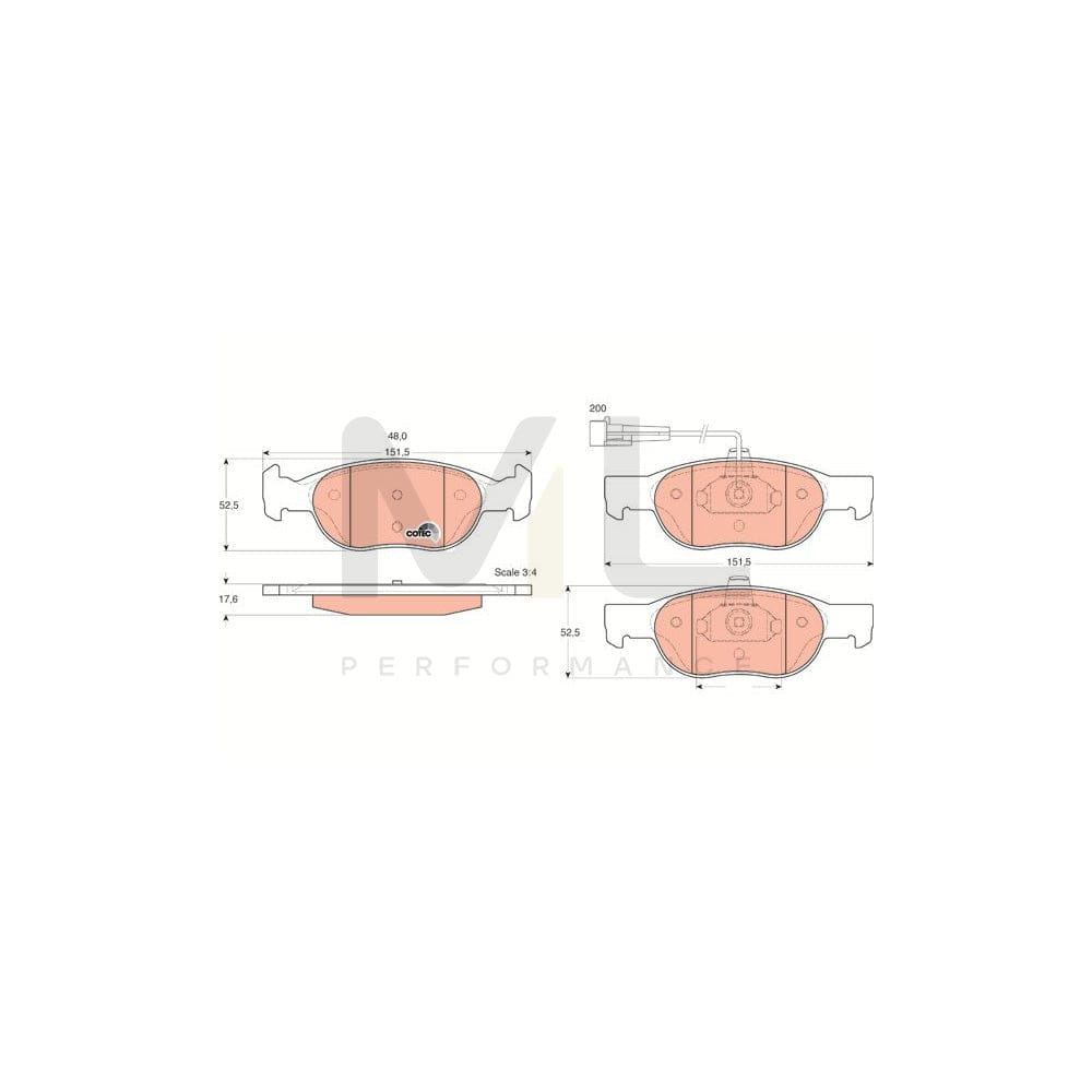 TRW Cotec Gdb1291 Brake Pad Set Incl. Wear Warning Contact | ML Performance Car Parts