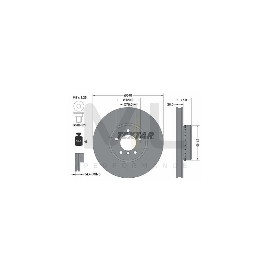 TEXTAR PRO+ 92182425 Brake Disc Internally Vented, Two-piece brake disc, Coated, High-carbon, with bolts/screws, without wheel hub, without wheel studs | ML Performance Car Parts