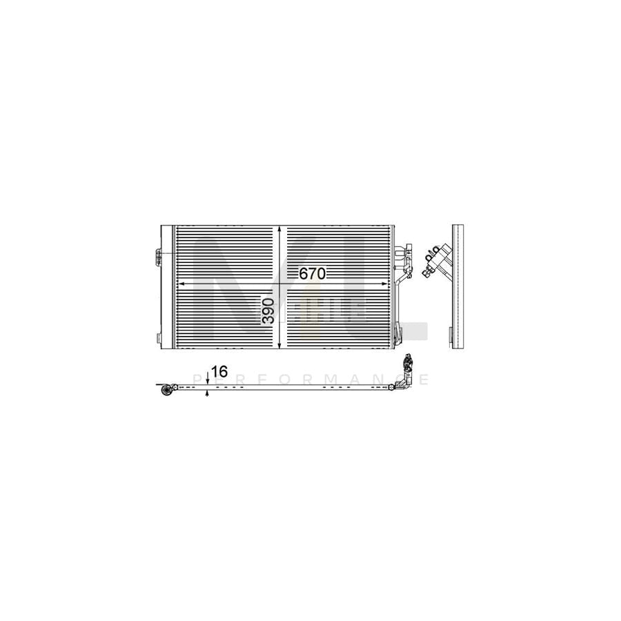 MAHLE ORIGINAL AC 761 000P Air conditioning condenser with dryer, with pressure switch | ML Performance Car Parts