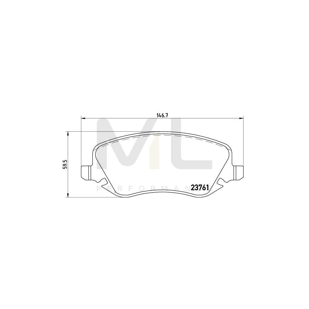 Brembo P 23 088 Brake Pad Set For Lancia Thesis (841) With Brake Caliper Screws | ML Performance Car Parts