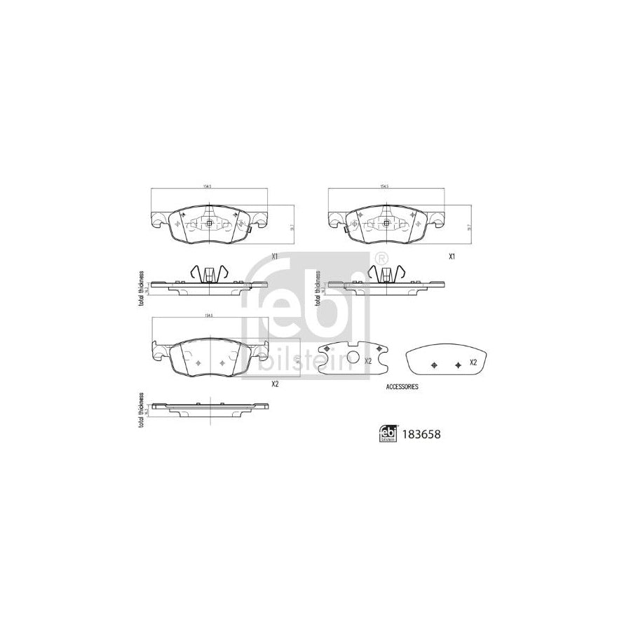 Febi Bilstein 183658 Brake Pad Set