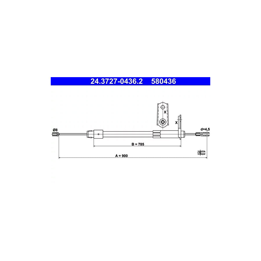 ATE 24.3727-0436.2 Hand Brake Cable