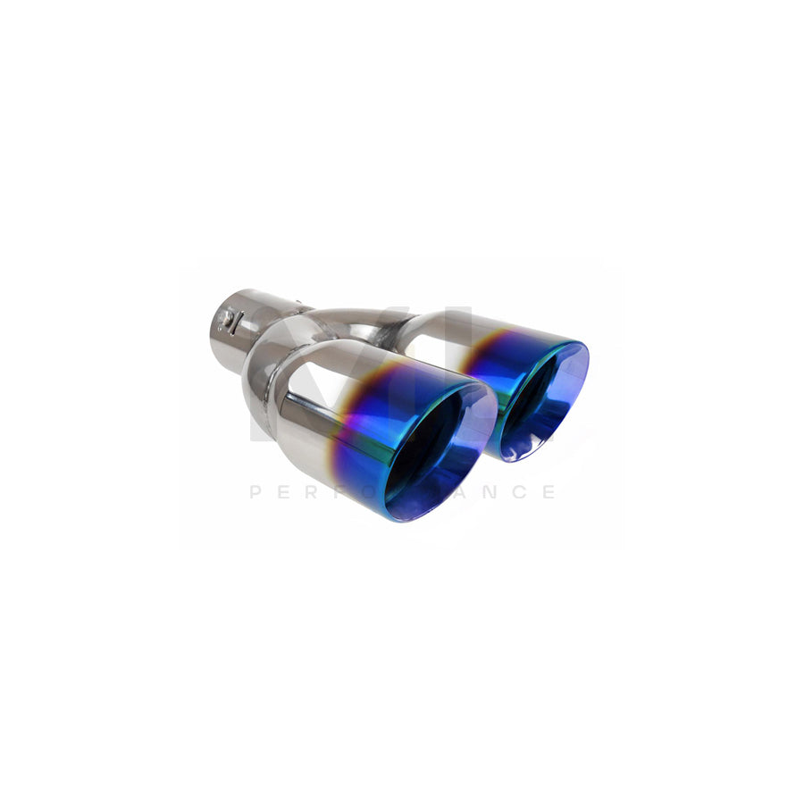 AMiO MT 022BLC 02354 Exhaust tip Blue, V-Form, Stainless Steel | ML Performance Car Parts