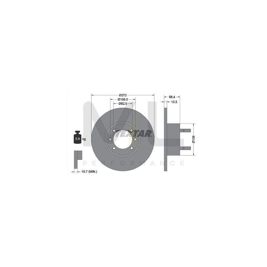 TEXTAR 92062200 Brake Disc Solid, with wheel studs, without wheel hub | ML Performance Car Parts