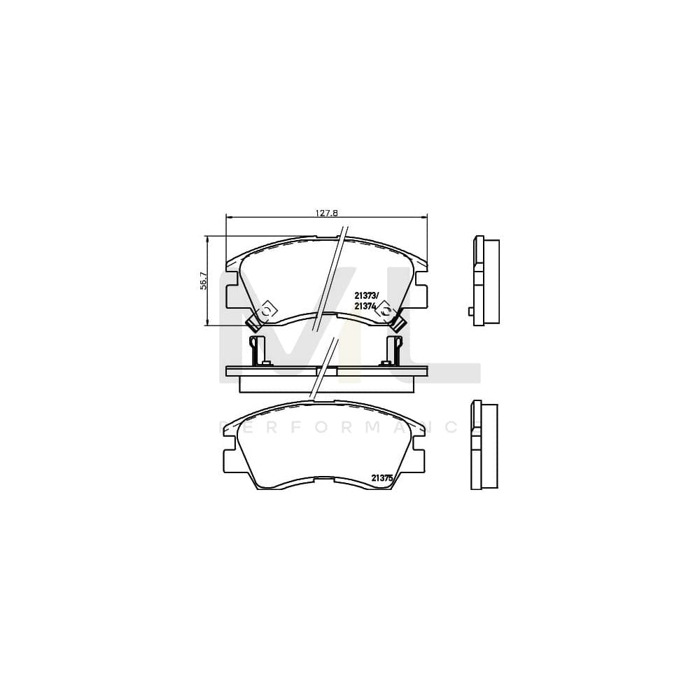 Hella 8DB 355 005-781 Brake Pad Set With Acoustic Wear Warning | ML Performance Car Parts