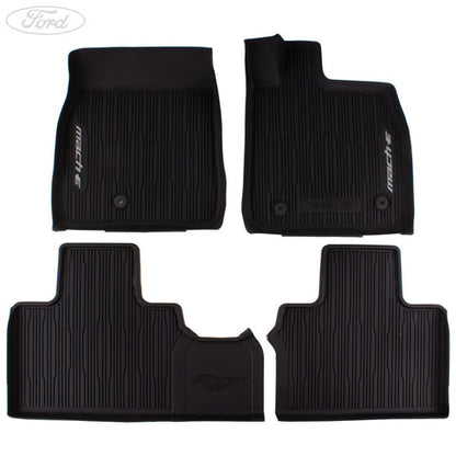 GENUINE FORD 2465290 MUSTANG MACH-E FRONT & REAR RUBBER FLOOR MAT BLACK WITH LOGO 2020 - ONWARDS | ML Performance UK