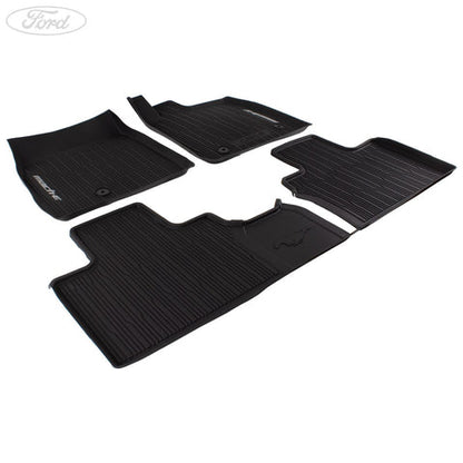 GENUINE FORD 2465290 MUSTANG MACH-E FRONT & REAR RUBBER FLOOR MAT BLACK WITH LOGO 2020 - ONWARDS | ML Performance UK