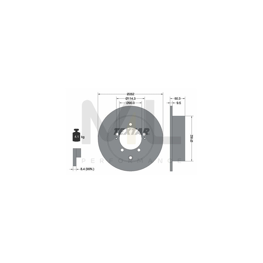 TEXTAR 92148600 Brake Disc Solid, without wheel hub, without wheel studs | ML Performance Car Parts