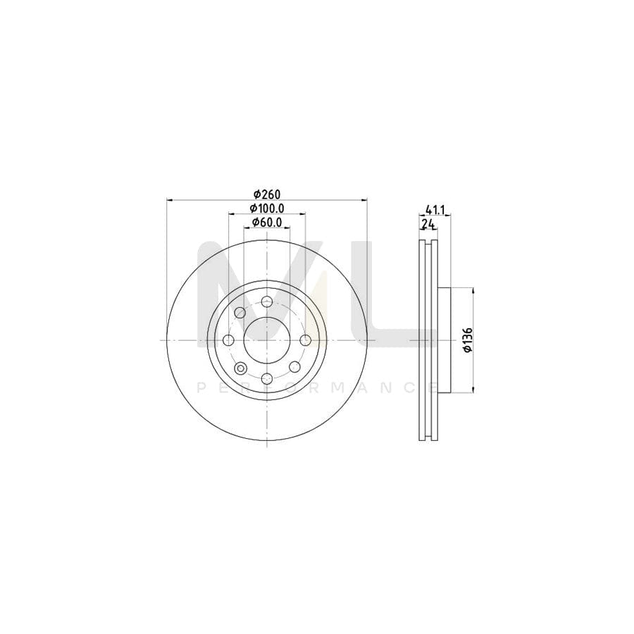 HELLA PRO High Carbon 8DD 355 127-731 Brake Disc Internally Vented, Coated, High-carbon, without wheel hub, without wheel studs | ML Performance Car Parts