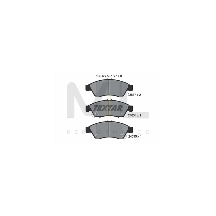 TEXTAR 2381701 Brake pad set for SUZUKI LIANA with acoustic wear warning | ML Performance Car Parts