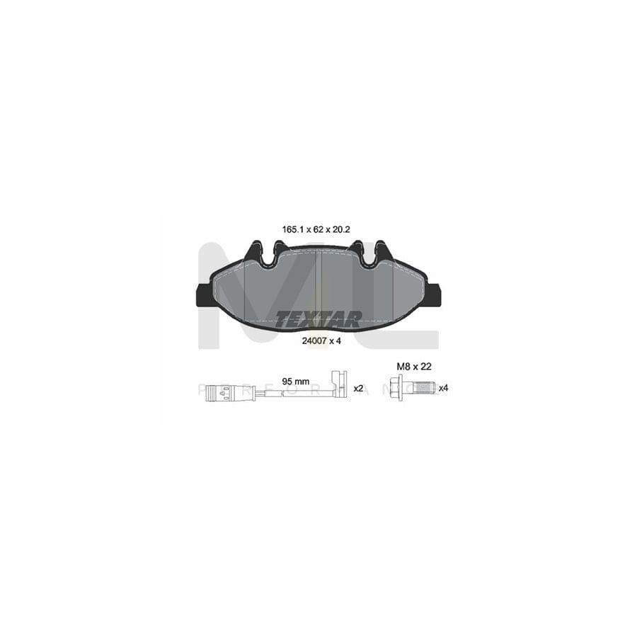 TEXTAR 2400701 Brake pad set incl. wear warning contact, with brake caliper screws | ML Performance Car Parts