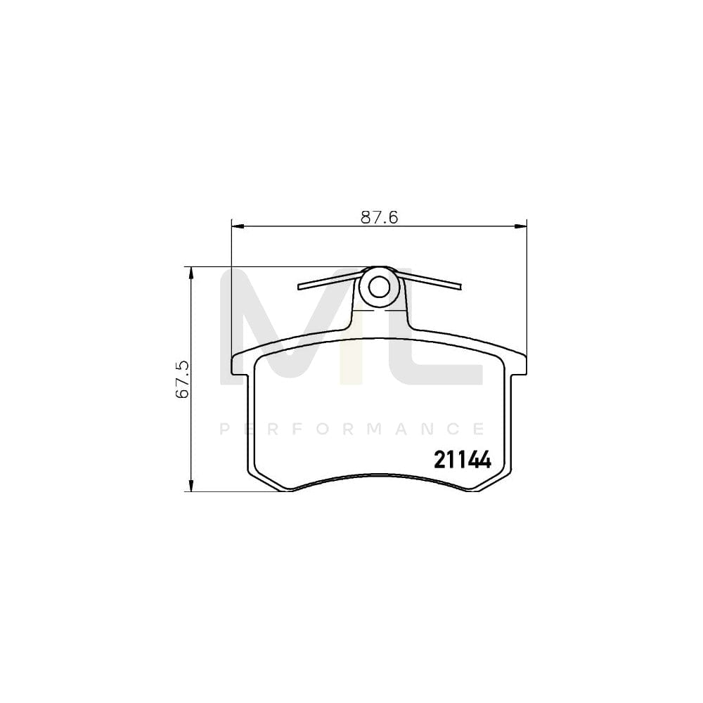 Hella 8DB 355 017-951 Brake Pad Set Not Prepared For Wear Indicator, With Brake Caliper Screws | ML Performance Car Parts