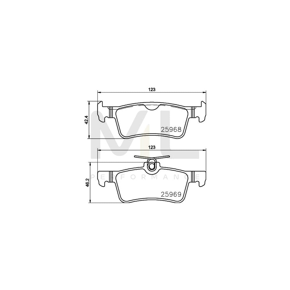 Hella 8DB 355 021-701 Brake Pad Set For Peugeot 308 Not Prepared For Wear Indicator | ML Performance Car Parts