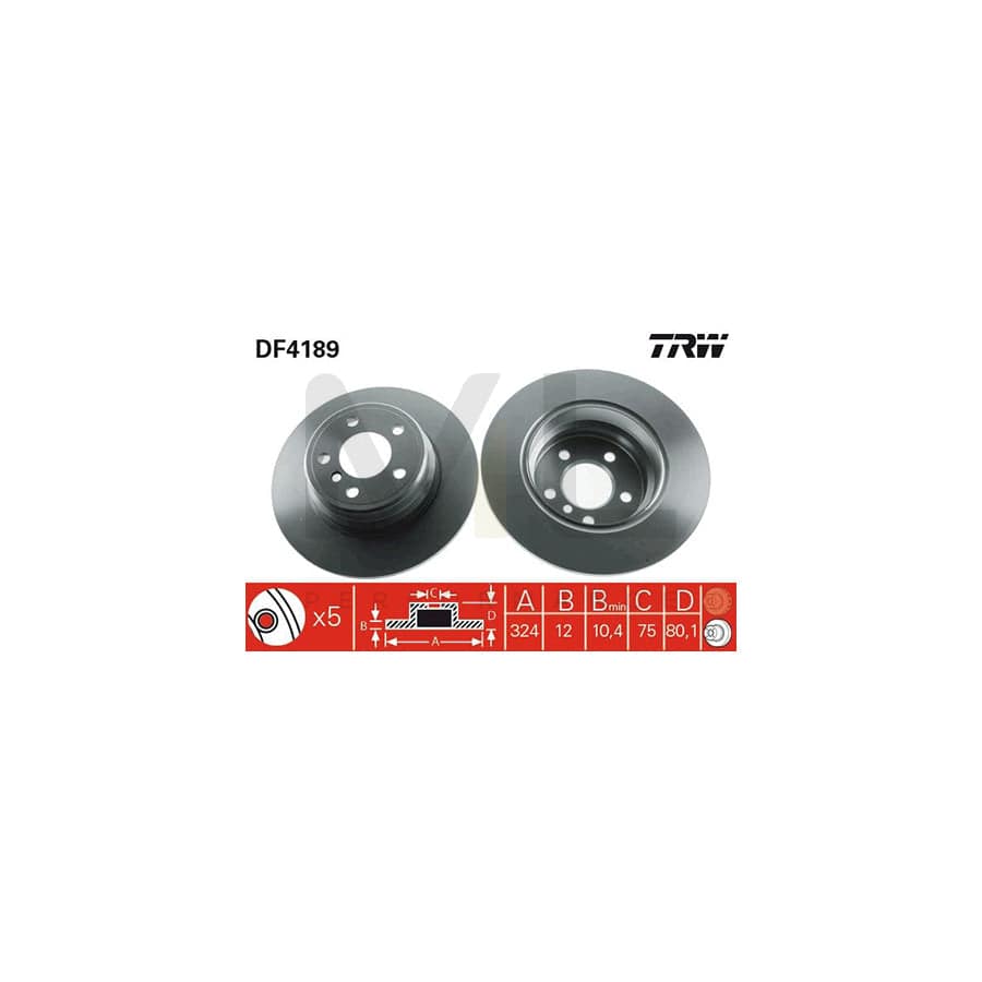 TRW DF4189 Brake Disc for BMW X5 (E53) Solid, Painted | ML Performance Car Parts