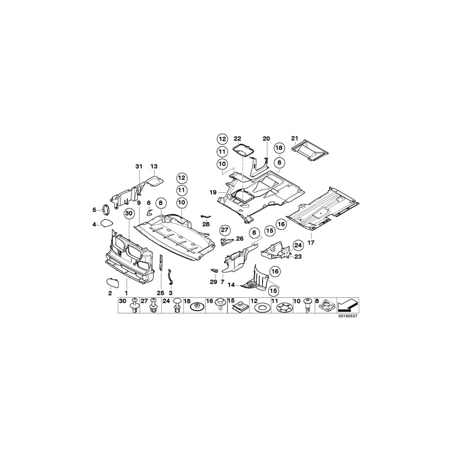 Genuine BMW 51718187506 E39 Lower Right Engine Compartment Cover (Inc. 525td & 525tds) | ML Performance UK Car Parts