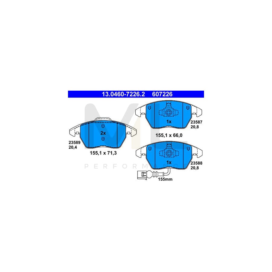 ATE 13.0460-7226.2 Brake pad set incl. wear warning contact | ML Performance Car Parts