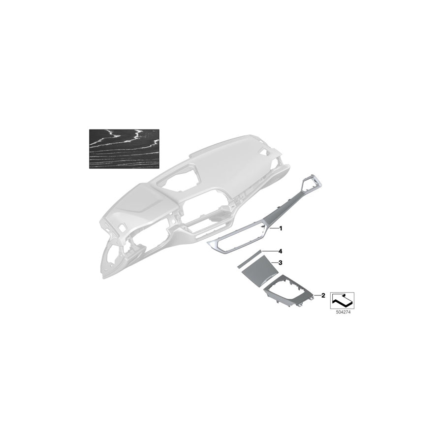 Genuine BMW 51167993079 G20 G21 Trim, Cup Holder, Fineline Silver (Inc. 320i, 320i 1.6 & 330i) | ML Performance UK