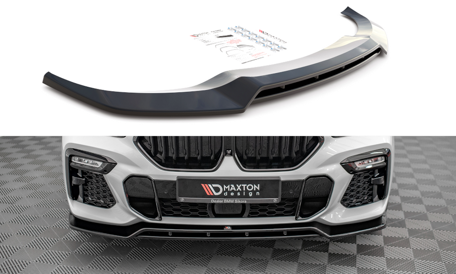 Maxton Design BM-X6-06-MPACK-FD2T+FD2RT Front Splitter V.2 BMW X6 M-Pack G06 | ML Performance UK Car Parts