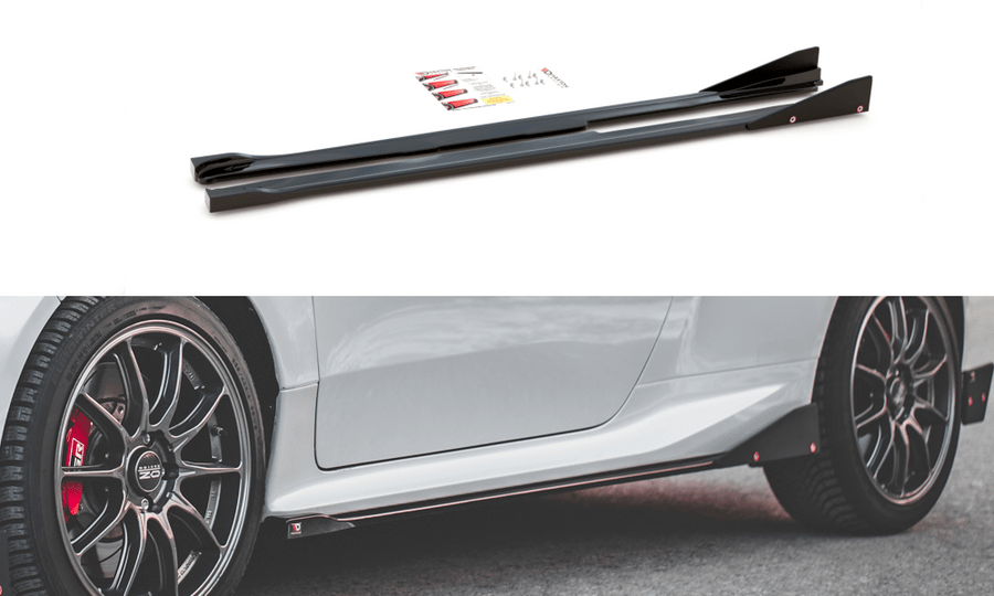 Maxton Design TO-YA-4-GR4-SD2T+SF Side Skirts Diffusers + Flaps V.2 Toyota GR Yaris MK4 | ML Performance UK Car Parts