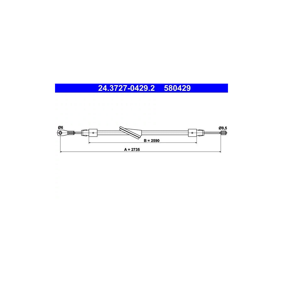 ATE 24.3727-0429.2 Hand Brake Cable