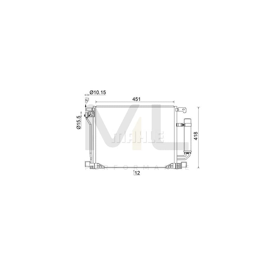 MAHLE ORIGINAL AC 953 000S Air conditioning condenser with dryer | ML Performance Car Parts