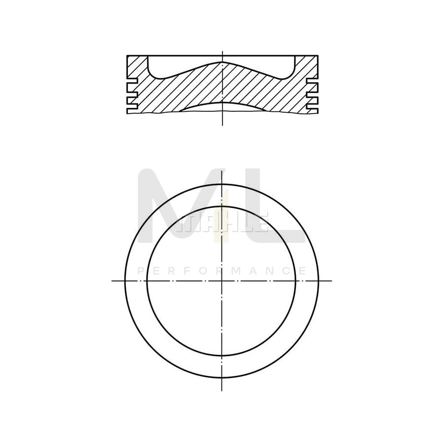 MAHLE ORIGINAL 039 PI 00125 002 Piston 74,2 mm, with piston ring carrier, without cooling duct | ML Performance Car Parts